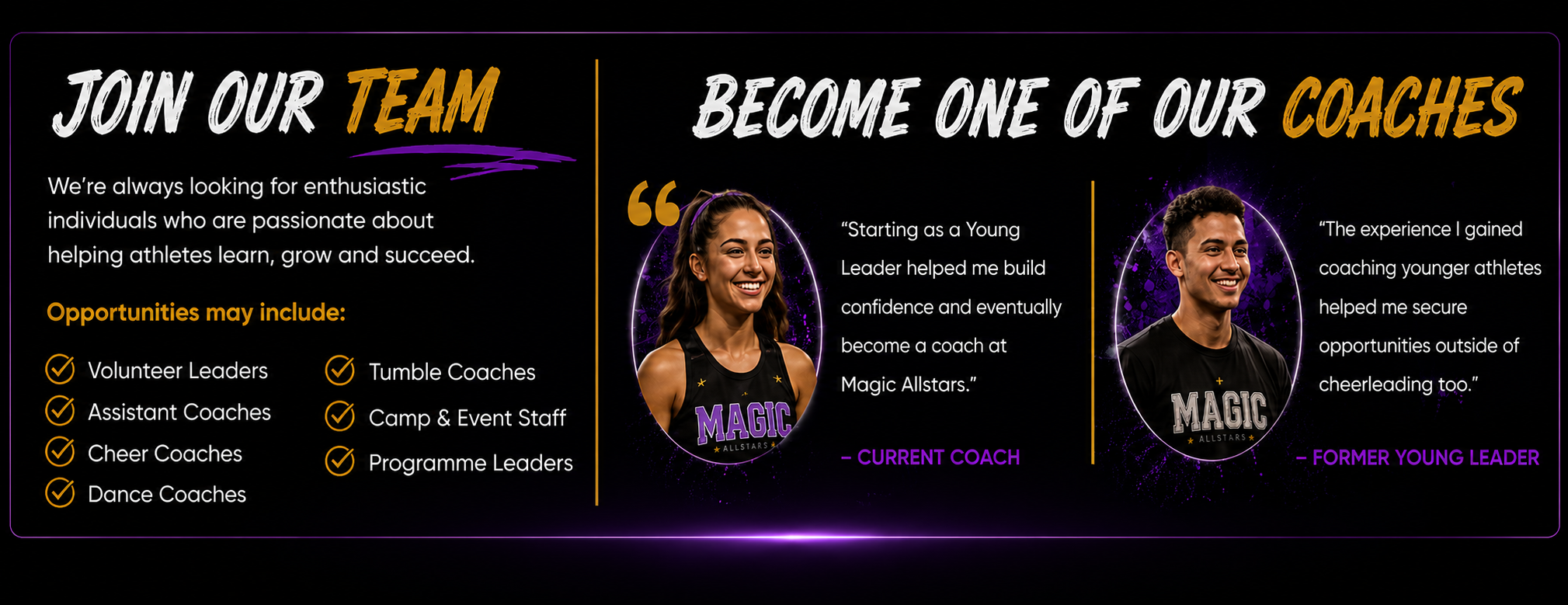 Magic Allstars coaches and young leaders