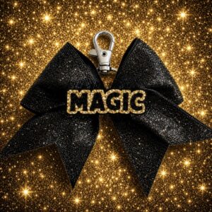 Glitter Cheerleading Bow Keyring